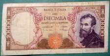 ITALY 10000 10 000 LIRE, P 97 d, ISSUED 04.01. 1968, RARE SIGN. CARLI / PACINI