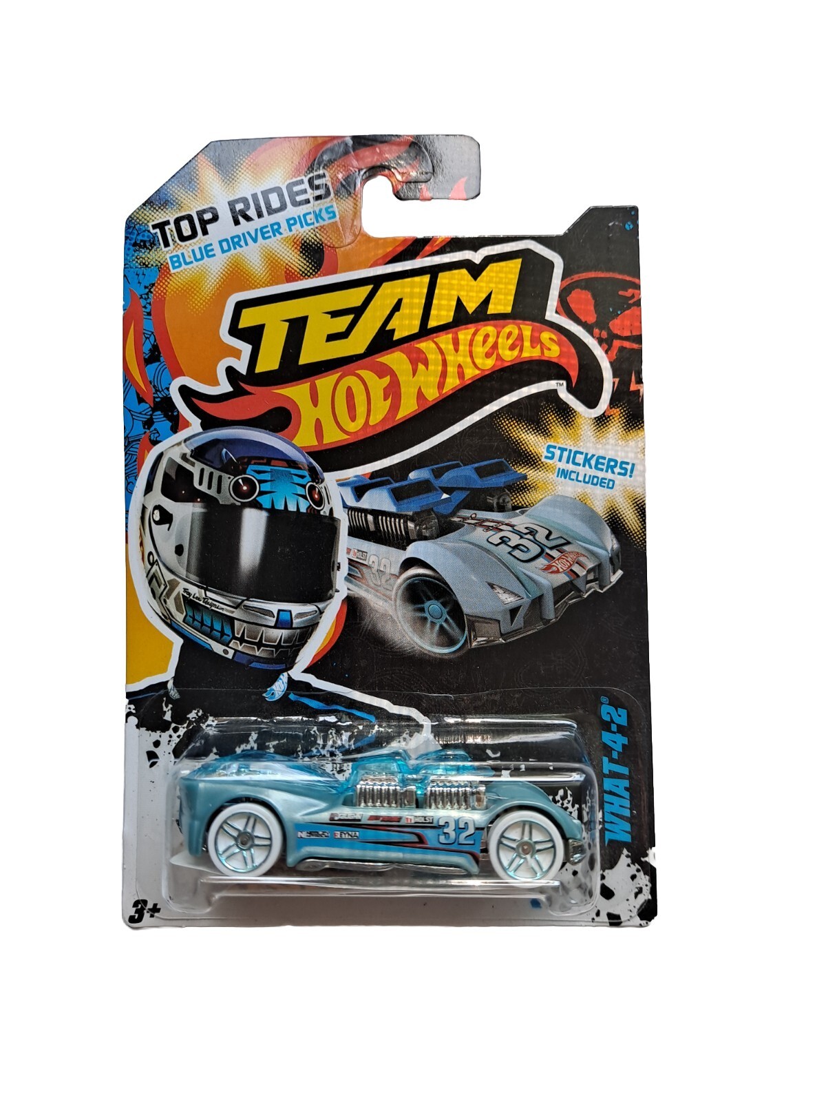 HOT WHEELS 2012 TEAM HOT WHEELS What 4 2 BLUE DRIVER Top Rides W/Stickers