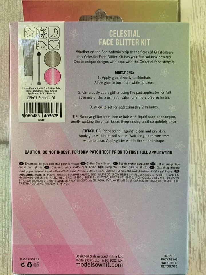 Models Own Celestial Face Glitter Kit NEW 01 Planets Free Shipping from U.S.A. - Image 2 of 2