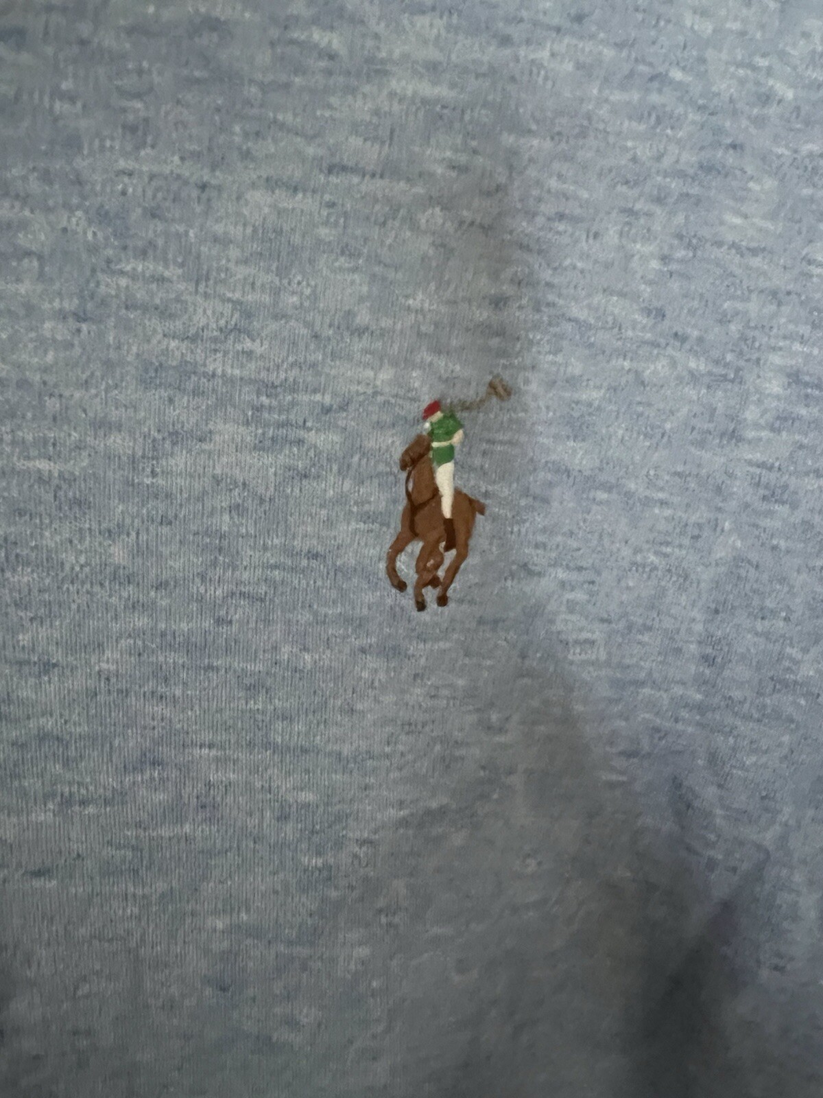 Polo Ralph Lauren Camicia Uomo L Blu Carne Pony Pima Soft Touch Manica Corta DIFETTO