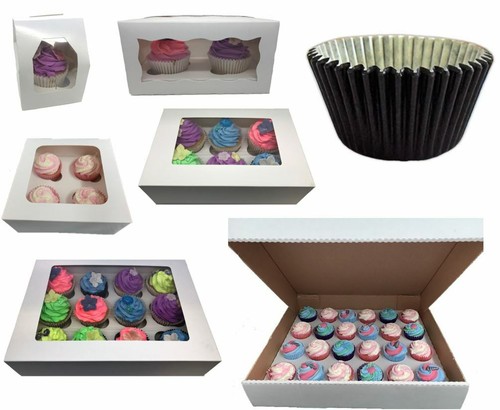 Premium Windowed Cupcake Boxes for 1, 2, 4, 6, 12 & 24 With FREE CAKE CASES - Picture 14 of 28