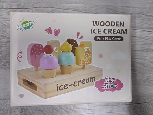 Soporte de madera para helado, juguete para helado paleta simulado juego comida cocina... - Imagen 8 de 8