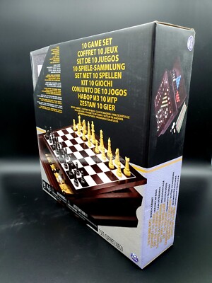 Spin Master - 10 Game Set - 10-Spiele-Sammlung in der edlen Holzschatulle