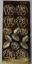 1 Stickerbogen Spiegelfolie "Rosen", gold, Jittenmeier
