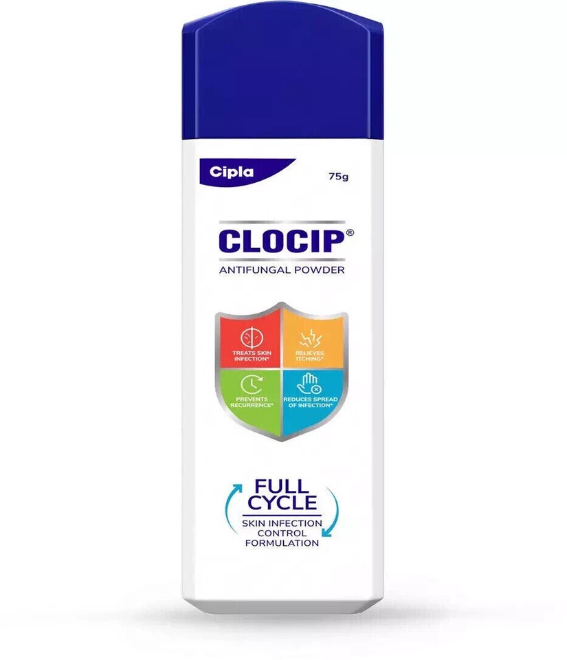 Cipla Clocip AntiFungal Dusting Powder For Skin Infections & Itching