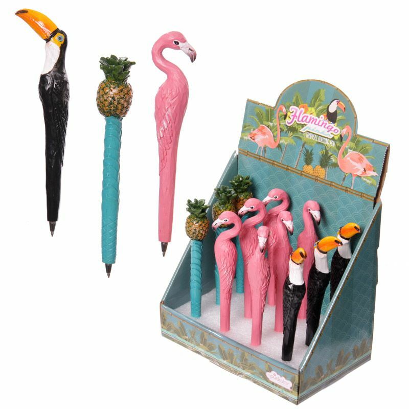 Novelty Pen Funky Tropical Pen Flamingo Toucan Pineapple Christmas Gift Fun