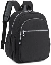 Small Nylon Backpack Mini Casual Daypack Lightweight Backpack Women Black