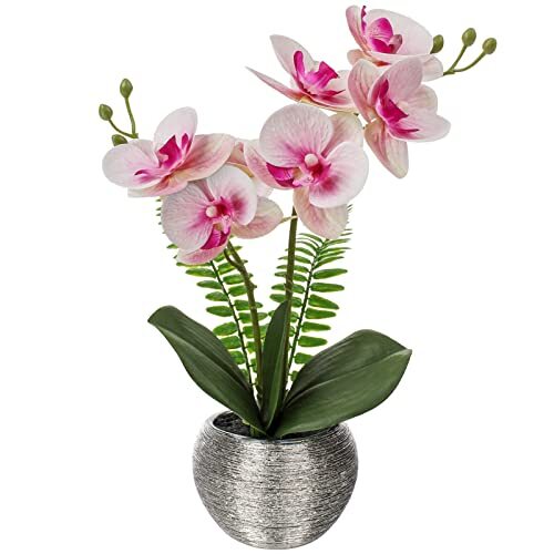 Briful Orchidee artificiali, orchidee rosa, fiori al tatto, artificiali (L6T)