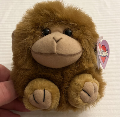 Vintage 1997 Puffkins 5'' Plush Amber Ape Monkey Stuffed Plush Animal New Tags