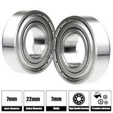 2x 627-ZZ Ball Bearing 22mm x 7mm x 7mm ZZ 2Z NEW QJZ Free Shipping Metal