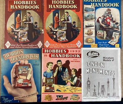 6 x Vintage Hobbies Handbook Miniature Models Magazines 1946 - 52