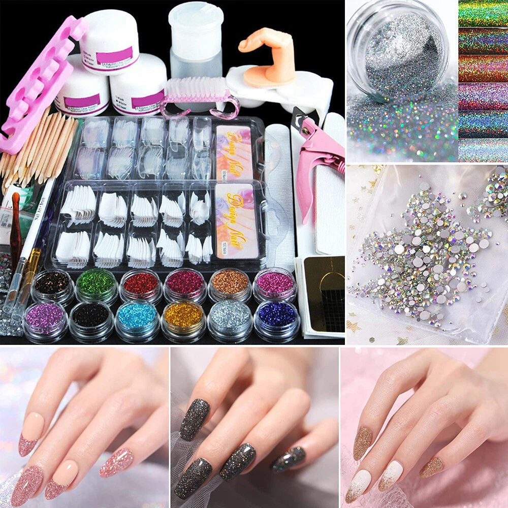 Acrylic Nail Set - Professional Nail Kit Acrylic Set With Everything for  Beginners, Sparkling Acrylic Nail Set Nail Supplies Diy Nail Art Design  Salon Quality | SHEIN USA