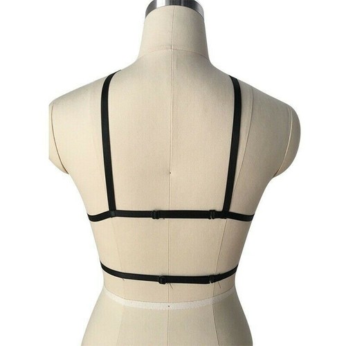 Elastic Pentagram Body Harness Chain Belt Bra Cupless Bandage Lingerie Gothic