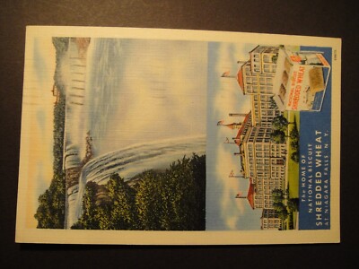 ZERKLEINERTER WEIZEN WERBEPOSTKARTE NIAGARA AMERICAN FALLS WERBEKARTE 1941