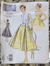 Retro VOGUE Pattern 2561 Retro 1950s DRESS TOP BELT SZ 6 8 10  UNCUT/FF