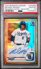2020 Bowman Chrome #CPA-MM Michael Massey Gold Refractor Auto PSA 10 GEM MINT