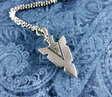 ARROWHEAD SPEAR ARROW WEAPON pendant charm German Silver 22" Necklace Jewlery