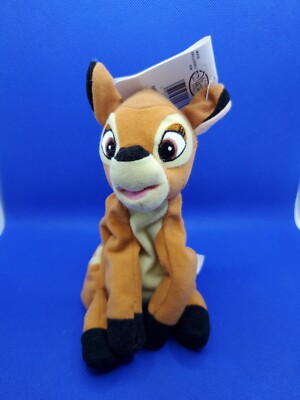 The Disney Store Mini Bambi Deer 8'' Plush Bean Bag Toy New With Tag Plushie