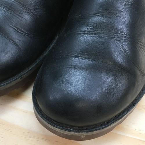 UGG Boots Youth 6 Callum Ankle Booties Black Leather Pull On Round Toe 1009219K - Picture 6 of 19