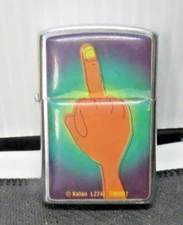 Vintage Swing Top Lighter Comedic Kalan middle finger LZ247