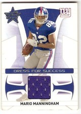 MARIO MANNINGHAM 2008 LEAF ROOKIES & STARS DRESS FOR SUCCESS SERIAL #250 GIANTS