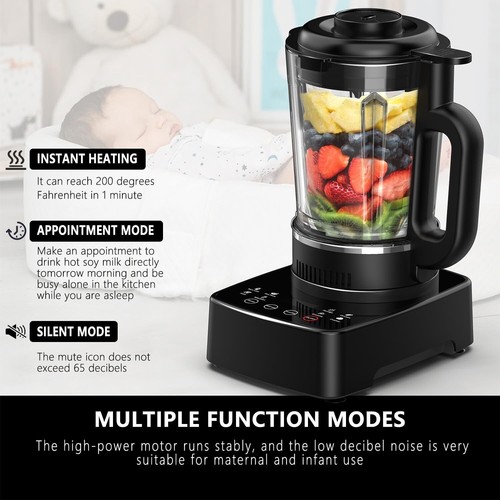 1*400W Blender:55oz,24H Timer, Hot/Cold Modes,BPA-Free for Smoothies & Ice Crush - Picture 5 of 9