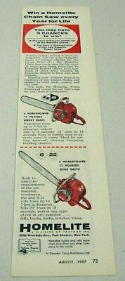 #ad 1957 Print Ad Homelite EZ 6 amp; 6 22 Chain Saws Made in Port ChesterNY $10.04