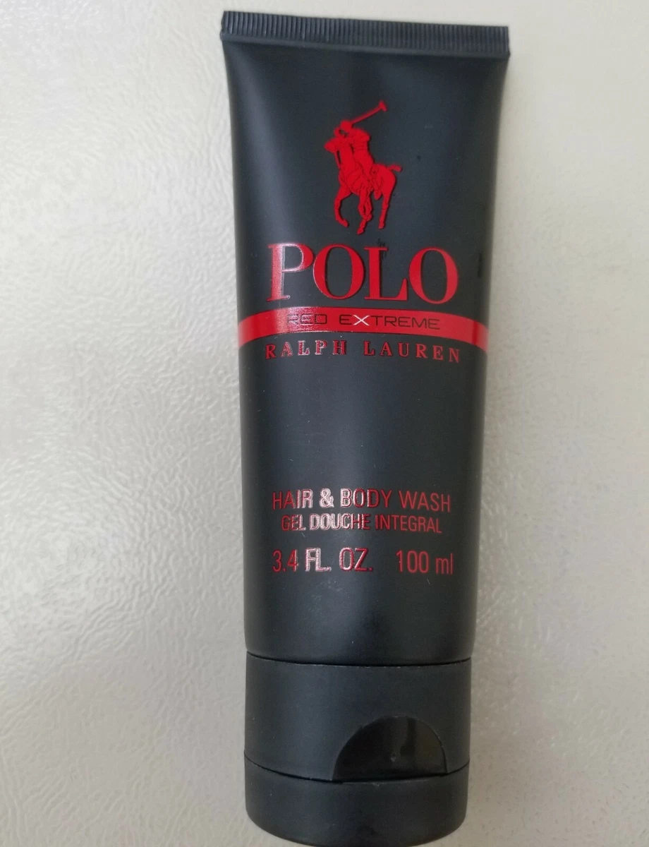 Polo Red Extreme by Ralph Lauren Men Hair Body Wash Shower Gel 3.4 oz 100ml