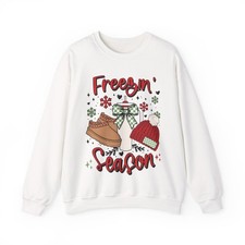 Freezin Season Always Cold Cute Tumbler Ugg Winter Cozy Crewneck Sweatshirt