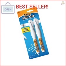 BIC Wite-Out Brand Shake 'n Squeeze Correction Pen, 8 ML Correction Fluid, 12-Co