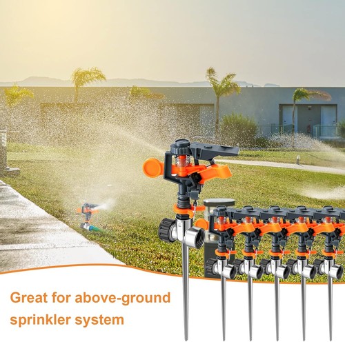 Pulsating Metal Spike Sprinkler with Adjustable Rotating Black and Orange - Picture 5 of 7