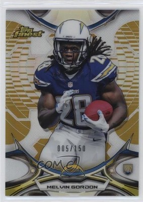 2015 Topps Finest Gold Refractor 5/150 Melvin Gordon #80 Rookie RC 1k3z