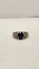 Vintage Sterling Silver 925 SAPPHIRE AND CZ Ring Size 6.75
