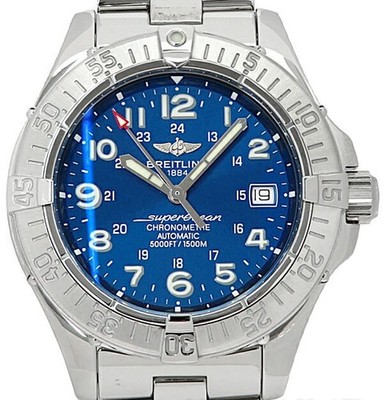 Breitling Superocean A17360 Automatik Uhr Herren 42mm blaues Zifferblatt