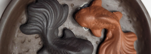 Porta incenso ceramica Koi Fish Pond riflusso Zen Ying Yang da tavolo - Foto 9 di 9