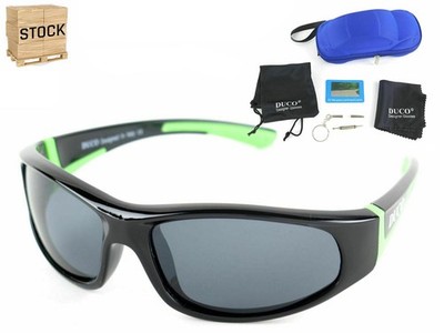 Posten 107x DUCO polarisierte Kinder Sonnenbrille 100% UV400 schwarz grün 3-10 J