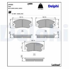 DELPHI Bremsbelagsatz, Scheibenbremse LP353 für ALFA ROMEO AUTOBIANCHI FIAT