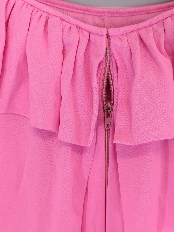 Vestido De Colección Claire Sandra por Lucie Ann Rosa Brillante Ann Azafata Volantes M Foto 4 de 4