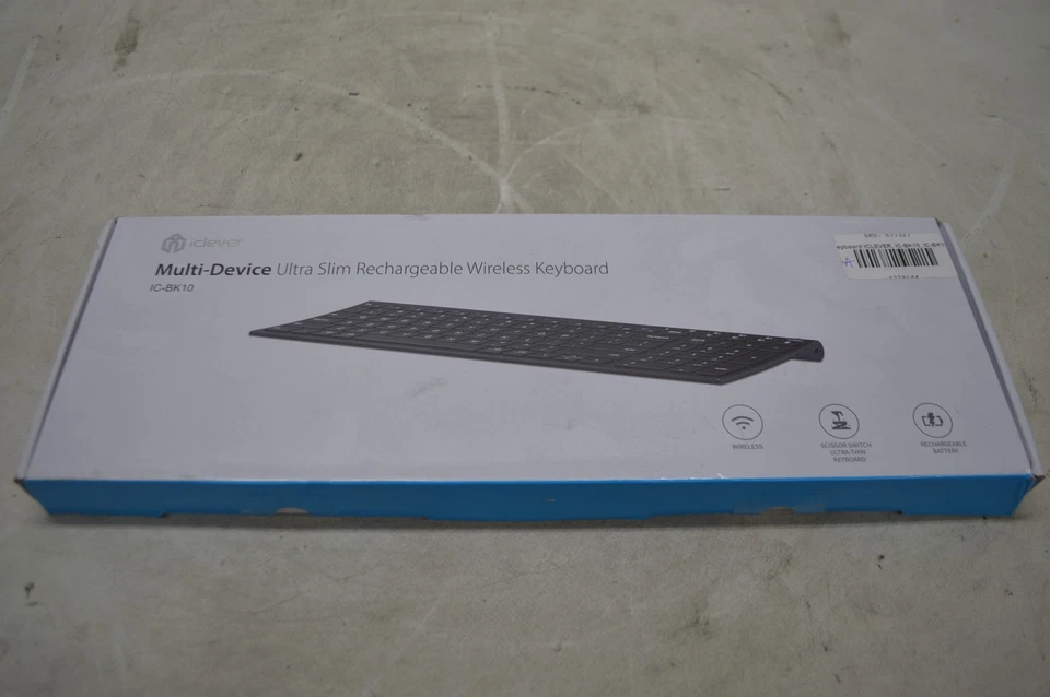 iClever IC-BK10 Bluetooth Universal Ultra-thin Keyboard - Black *New Unused* - Image 3 of 4