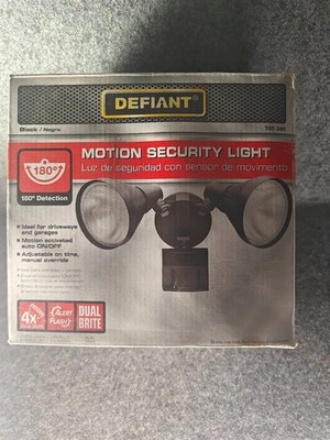 Defiant Motion Security Light NEW Open Box Complete 180° Black DualBrite