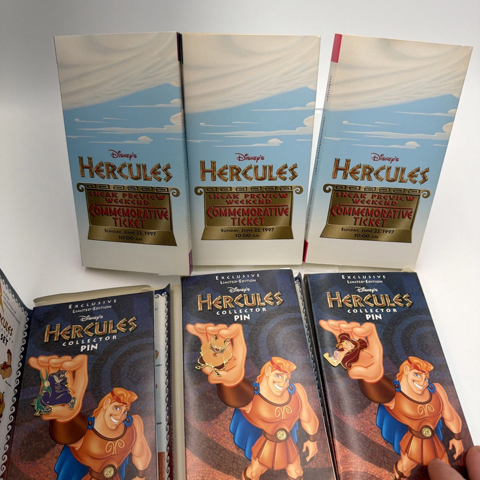 Set Of 3 Disney Hercules Commemorative Pins Sneak Preview Weekend June 1997