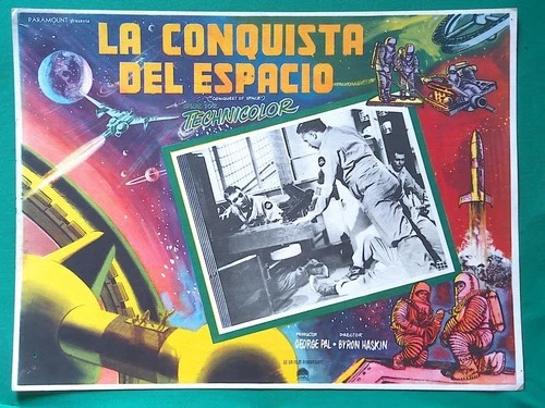 1955 CONQUEST OF SPACE Sci-Fi ROCKET Spaceship ASTRONAUT MEXICAN LOBBY CARD