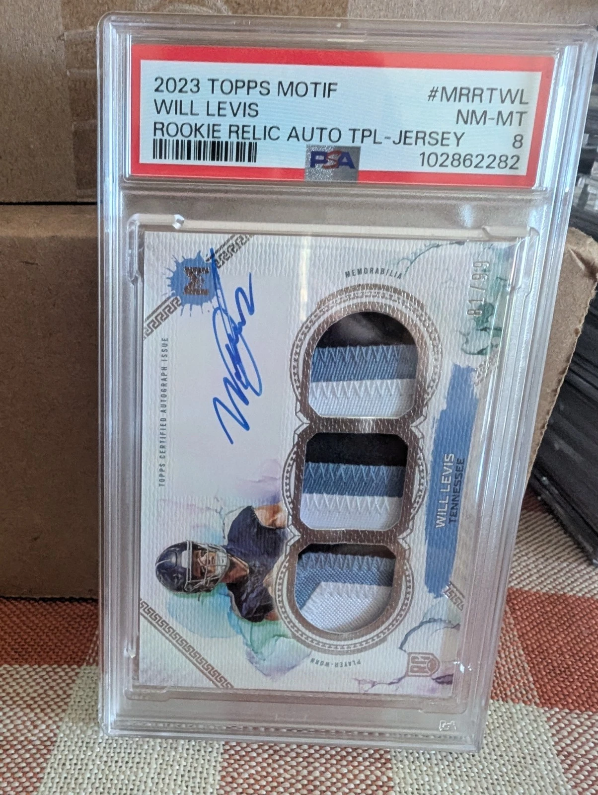 Will Levis Topps Motif Motif Rookie Relic Autograph Triple #MRRTWL Jersey