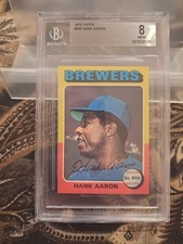 1975 Topps Mini #660 Hank Aaron PSA 8, Beautiful Centering