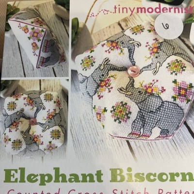 Elephant Biscornu Cross Stitch Charts By tiny Modernist