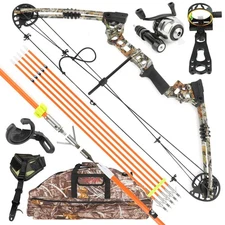 Archery Compound Bow Bowfishing Kit 20-70lbs Hunting Bow with Bowfishing Reel,