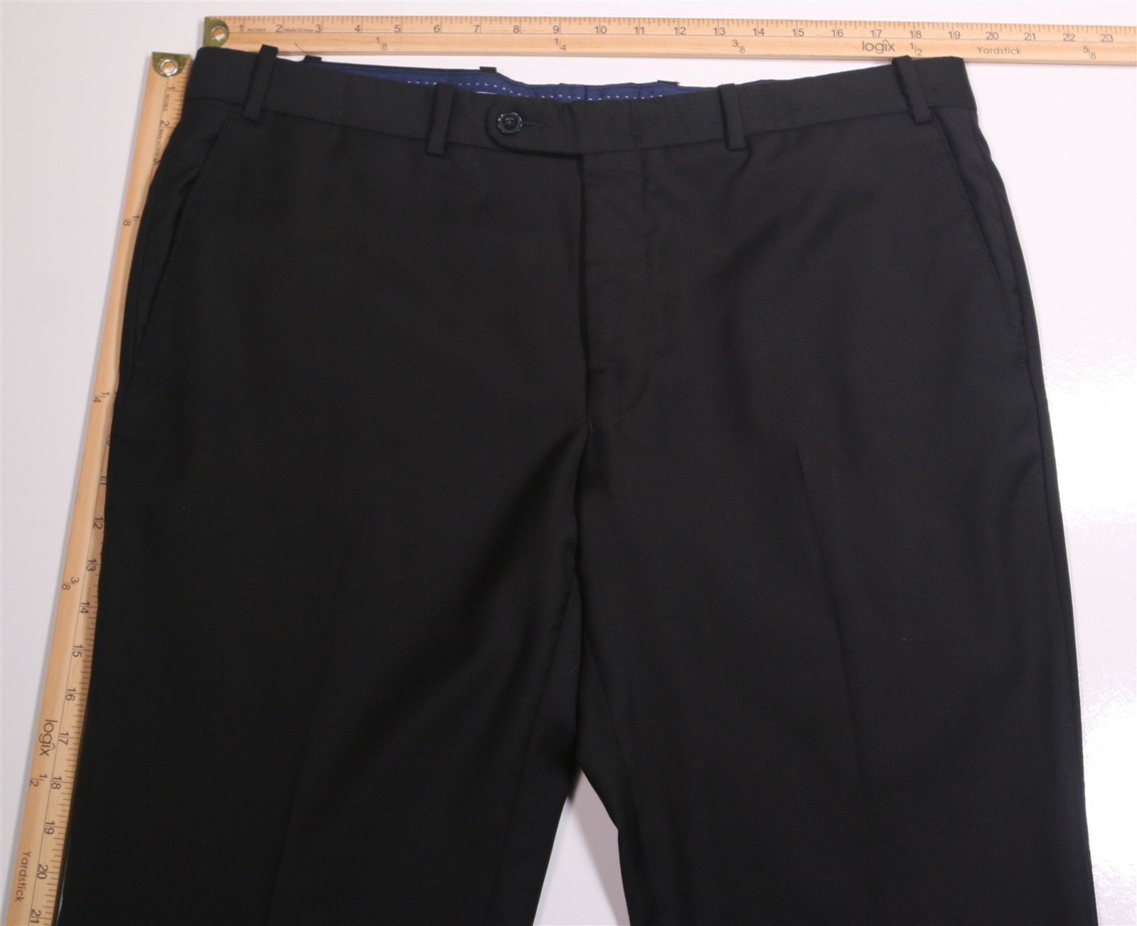 Peter Millar Solid Black Wool Flat Front Dress Pa… - image 4