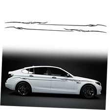 2Pcs 137.7'' Universal Stripe Graphics Car Auto Body Side Sticker Line Black