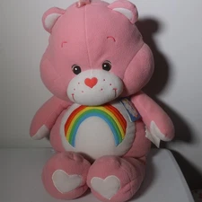 Care Bears Cheer Bear Rainbow Jumbo XL 26” Plush Stuffed Animal Toy Vintage 2002