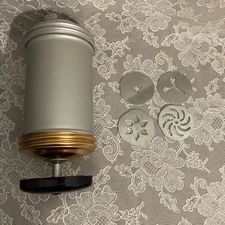 Vintage Mirro Cooky Spritz Cookie Pastry Press 4 Discs Clean!